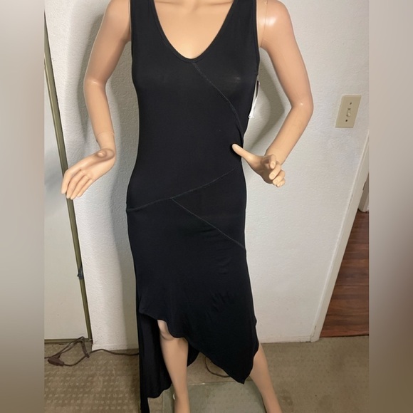 GO Couture Asymmetrical-Hem Sleeveless black Dress large NWT - Picture 5 of 6